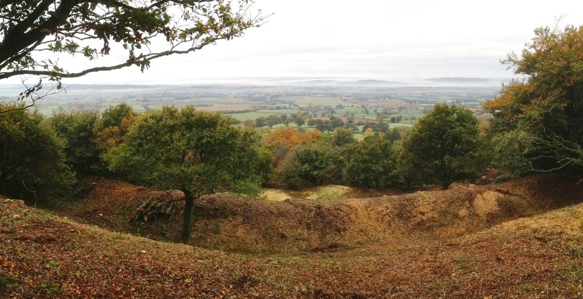 Hembury Fort view point looking towards Dartmoor