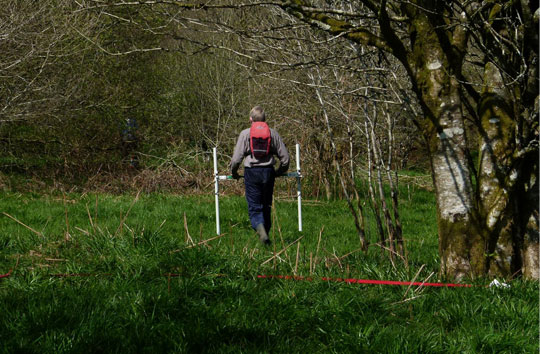 Devon Archaeological Society, led by Dr Eileen Wilkes of Bournemouth University, undertook trial geophysical survey.