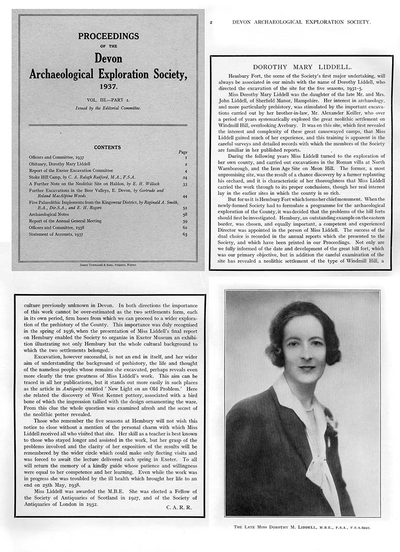 Obituary & portrait of Miss Dorothy Mary Liddell 1937